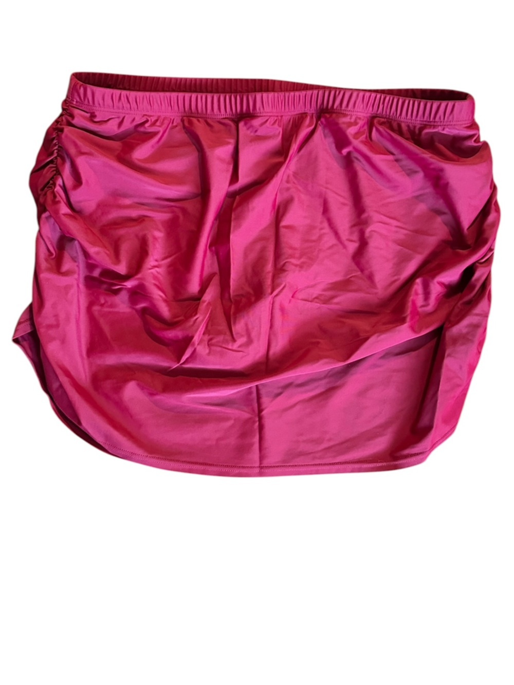 Burgundy Ruched Skirted Swim Bottom Skirt 2xl - Picture 3 of 9